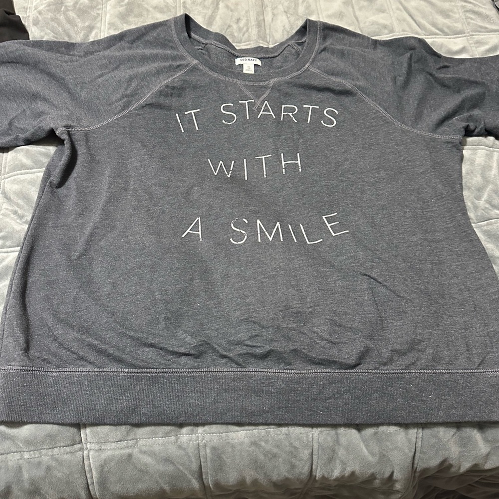 Old Navy Dark Gray Knit Sweatshirt EUC